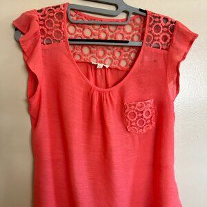 Orange lacy top size M